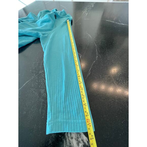 Blair Turquoise ribbed design long sleeve top button detail 3X - Picture 7 of 9